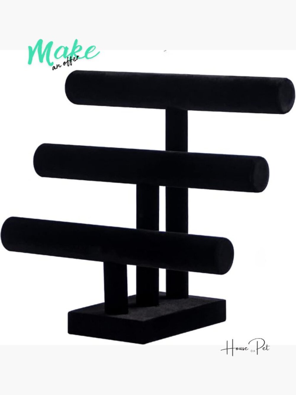 3 Tier Velvet Bracelet Display Stand For Necklaces Hair Ties
